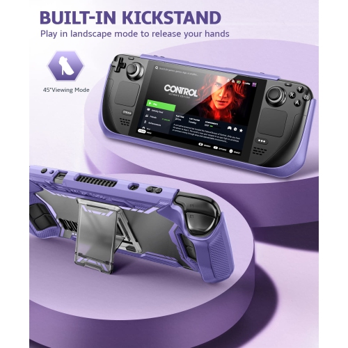 Étui de la série Blade pour Steam Deck 2022 avec béquille, accessoires de protection antichoc en TPUR, protecteur anti-chaleur, antidérapant et