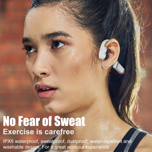 Air Conduction Headphones, Open Ear Wireless Bluetooth 5.3 Earphones with Mic, IPX6 Waterproof Sweatproof Lightweight Sports Headset for Running,