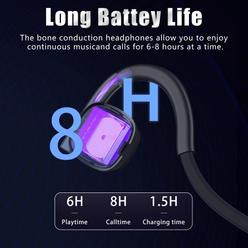 2023 New Wireless Bone Conduction Headphones Bluetooth 5.3 Open-Ear Earphones Wireless Sports Headset Waterproof Earbuds with Mic Phone Call Music