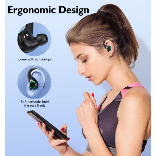 Wireless Earbuds Bluetooth V5.2 Earbuds Built-in 4 Mic Bluetooth Headphones in-Ear Stereo Wireless Earphones 64H Total Playtime with Charging Case