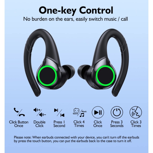 Wireless Earbuds Bluetooth V5.2 Earbuds Built-in 4 Mic Bluetooth Headphones in-Ear Stereo Wireless Earphones 64H Total Playtime with Charging Case