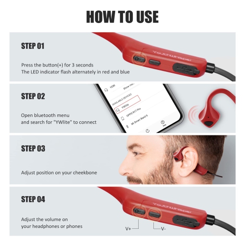 Bone Conduction Headphones Bluetooth, Wireless Open-Ear with Microphones,Titanium Lightweight Sweat Resistant, Answer Phone Call Sports Headset for