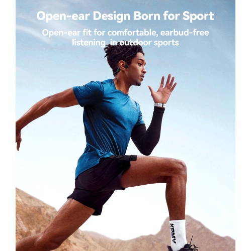 Open Ear Headphones, Wireless Air Conduction Headphones with Mic, Sport Headphones Bluetooth 5.3 IPX6 Waterproof Music Call-answering Lightweight for