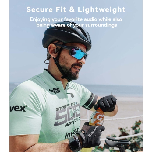 Open Ear Headphones, Wireless Air Conduction Headphones with Mic, Sport Headphones Bluetooth 5.3 IPX6 Waterproof Music Call-answering Lightweight for