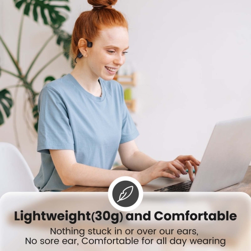 Bone Conduction Headphones Bluetooth 5.0, Open Ear Headphones with mic Wireless Bluetooth, Lightweight-Waterproof headsets for Sports Fitness and