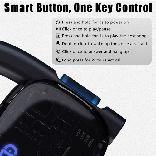 Bone Conduction Headphones Wireless Bluetooth 5.3 Open-Ear Headphones with Mic, Up to 8 Hours Playtime, IPX6 Waterproof Headset Sport Earphones for