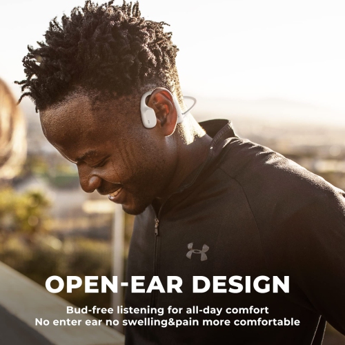 Open Ear Headphones Bluetooth 5.2, Air Conduction Headphones, Wireless Headphones with Microphone, Sweat Resistant Sports Headphones, Air Conduction