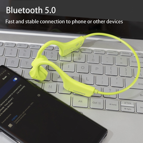 Bone Conduction Headphones Bluetooth - Headset Wireless with Microphones, Open-Ear, Lightweight Sweat-Proof for Sports Running Fitness Yoga