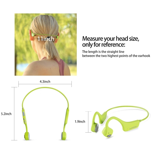 Bone Conduction Headphones Bluetooth - Headset Wireless with Microphones, Open-Ear, Lightweight Sweat-Proof for Sports Running Fitness Yoga