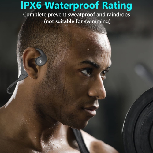 Open Ear Headphones, 2023 Upgraded Air Conduction Bluetooth Headset with Built-in Microphones, 10 Hrs Playtime, Waterproof Wireless Earphones for