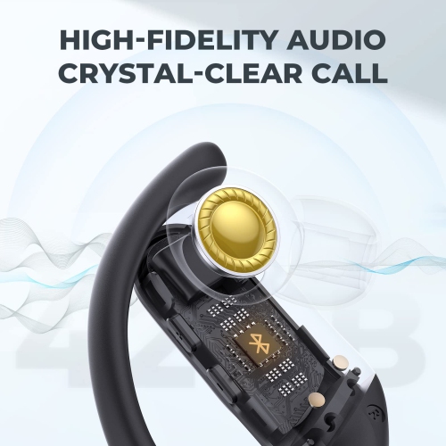 Wireless Earbuds 70Hrs Playtime Bluetooth 5.3 Earphones with Mic Wireless Charging Case LED Display Headphones IPX7 Waterproof Over Ear Earhooks