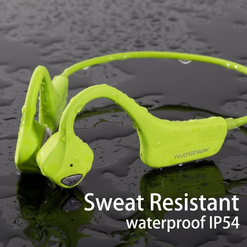 Écouteurs Bluetooth à conduction osseuse avec microphone, écouteurs bouton sans fil autonomes Titanium léger pour l’entraînement de course randonnée