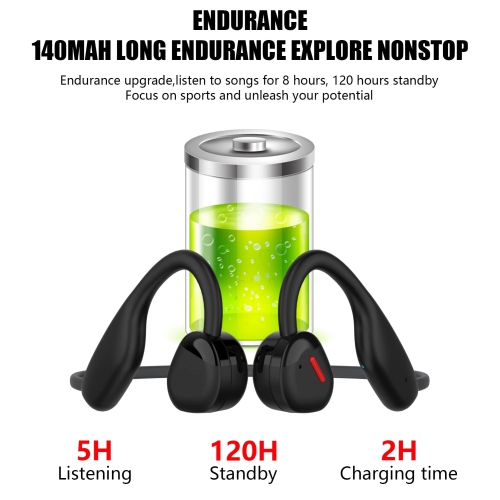 Open Ear Air Conduction Headphones, Wireless Earphones Bluetooth 5.3 Headset, Up to 10+ Hours Playtime Sports Headphones for