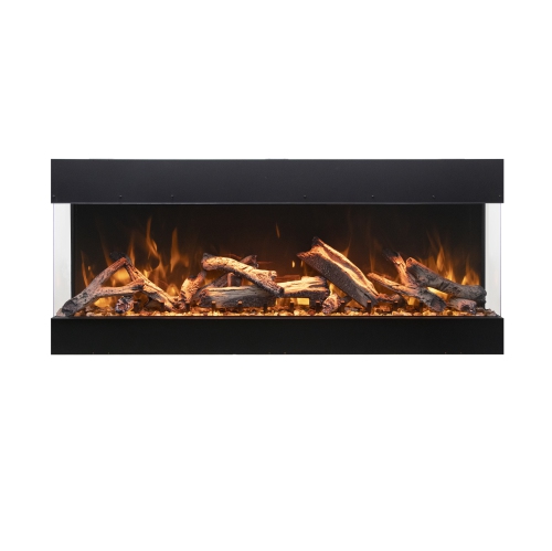 TruView Bespoke 75" Electric Fireplace comes with 3 different Fireglass and the choice of a Design media kit.