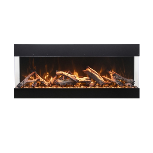 TruView Bespoke 75" Electric Fireplace comes with 3 different Fireglass and the choice of a Design media kit.