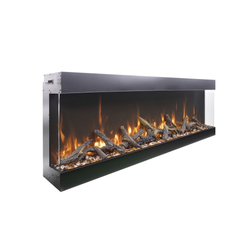 TruView Bespoke 75" Electric Fireplace comes with 3 different Fireglass and the choice of a Design media kit.