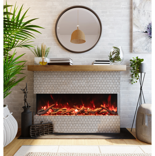 TruView Bespoke 75" Electric Fireplace comes with 3 different Fireglass and the choice of a Design media kit.