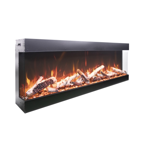TruView Bespoke 85" Electric Fireplace comes with 3 different Fireglass and the choice of a Design media kit.