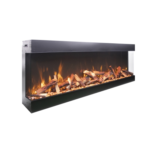TruView Bespoke 85" Electric Fireplace comes with 3 different Fireglass and the choice of a Design media kit.