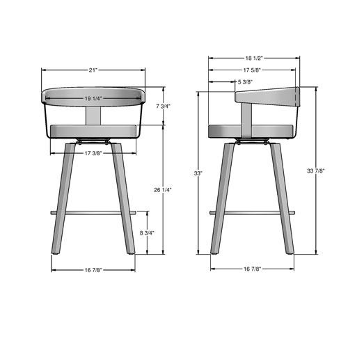 Cohen Contemporary Counter Height Barstool - Beige Grey Bouclé/Light Brown