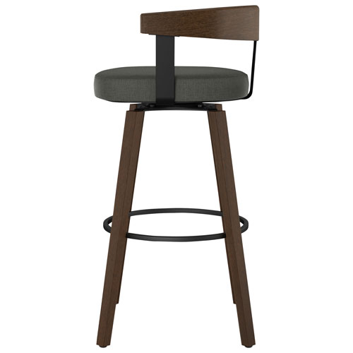 Cohen Contemporary Bar Height Barstool - Charcoal Grey/Brown