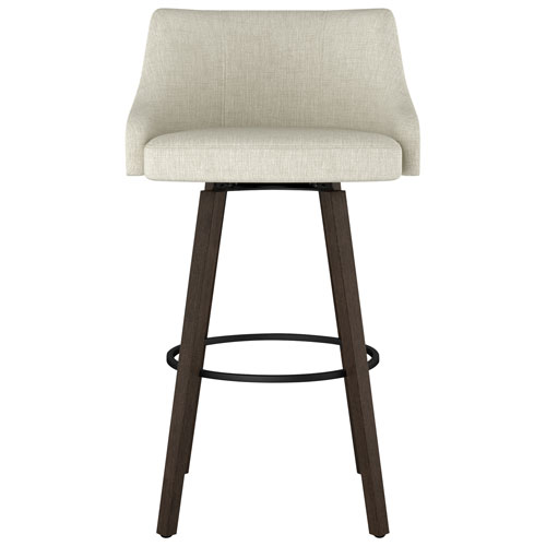 Ramon Traditional Counter Height Barstool - Beige/Dark Grey Brown