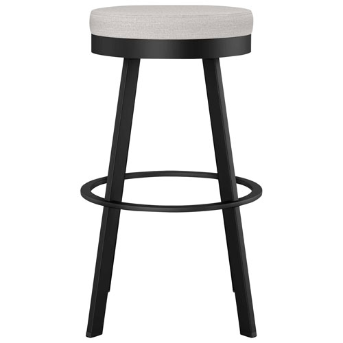 Tabouret de bar moderne à hauteur de comptoir en polyester Swice - Gris tissé/Noir