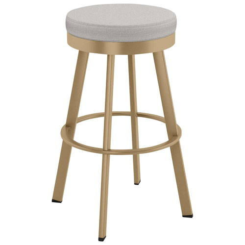 Swice Modern Polyester Counter Height Barstool - Light Grey/Golden