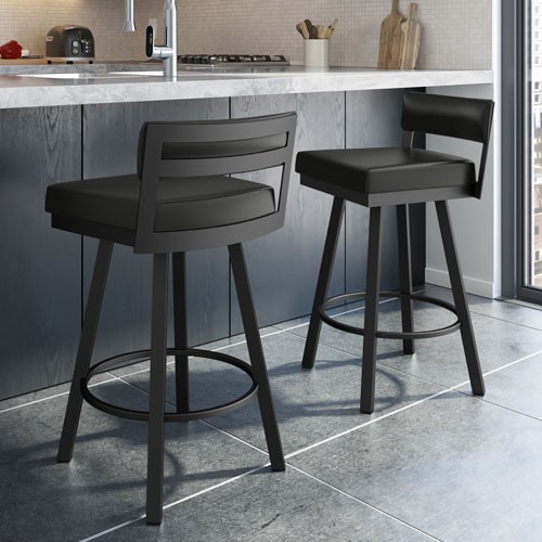 Travis Contemporary Counter Height Barstool - Black