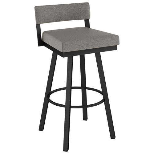 Image 1 of 7.. Travis Contemporary Counter Height Barstool - Silver Grey/Black