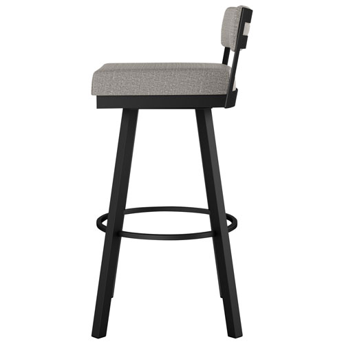 Travis Contemporary Counter Height Barstool - Silver Grey/Black