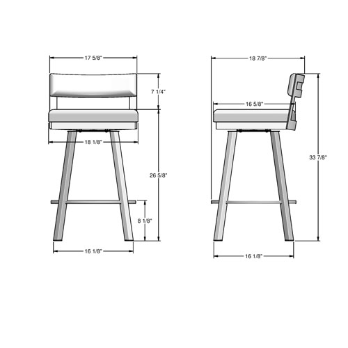Travis Contemporary Counter Height Barstool - Grey Beige/Grey
