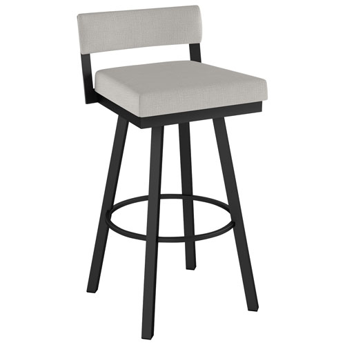 Travis Contemporary Bar Height Barstool - Grey Beige/Black