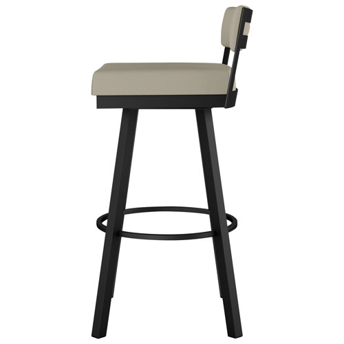 Travis Contemporary Bar Height Barstool - Greige/Black