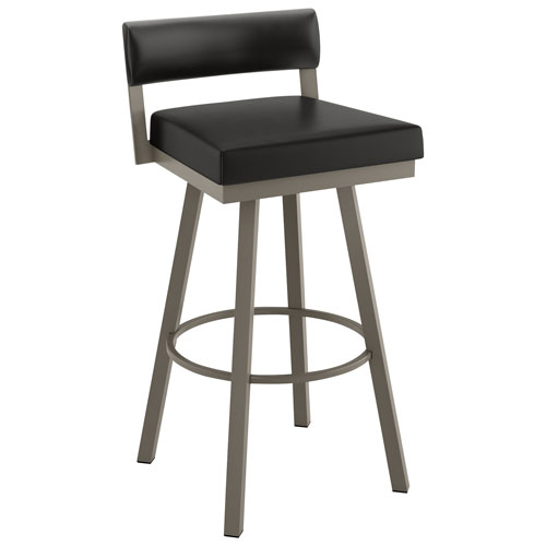 Travis Contemporary Bar Height Barstool - Black/Grey