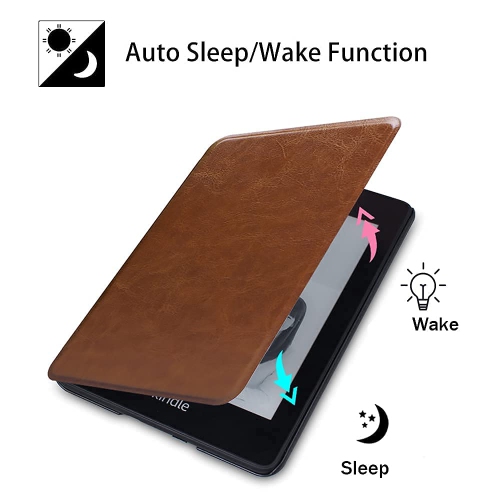 Case for Kindle Paperwhite 10th Generation 2018 Release - Hand Strap, Auto Sleep/Wake Function - Slim PU Leather Protective Cover for 6’’ Kindle