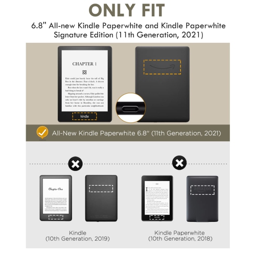 Étui protecteur pour Kindle Paperwhite et Kindle Paperwhite Signature Edition, étui-coque léger avec fonction Auto Wake/Sleep pour Kindle Paperwhite