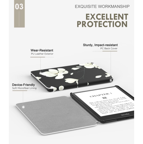 Case for 6.8" Kindle Paperwhite and Kindle Paperwhite Signature Edition, Light Shell Cover with Auto Wake/Sleep for Kindle Paperwhite 2021 E-Reader,