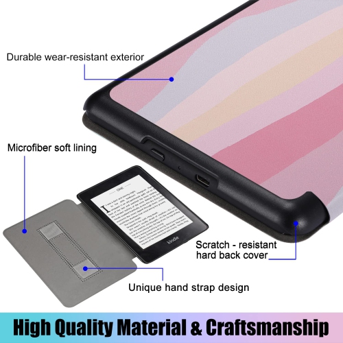 Case for Kindle Paperwhite 10th Generation 2018 Release(Model No.: PQ94WIF) w/ Hand Strap, Auto Sleep/Wake, PU Leather Smart Protective Cover ONLY