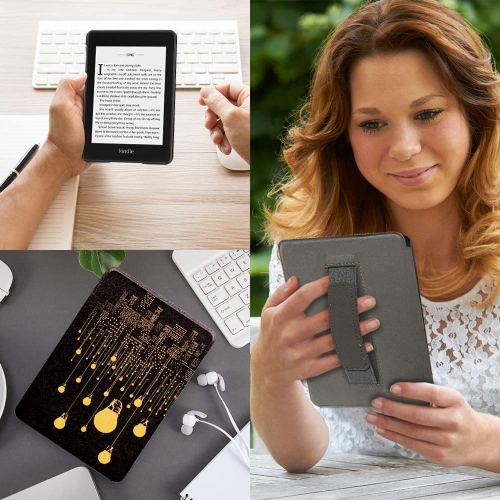 Case for 6'' Kindle Paperwhite 10th Generation - 2018 Release with Hand Strap & Auto Sleep/Wake, Slim PU Leather Protective Shell Cover for Kindle