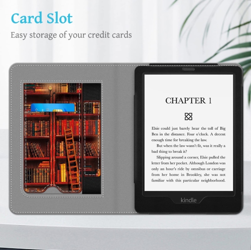 Stand Case for 6.8" Kindle Paperwhite and Kindle Paperwhite Signature Edition - Premium PU Leather Sleeve Cover with Card Slot and Hand Strap