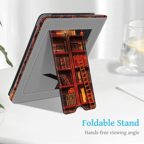 Stand Case for 6.8" Kindle Paperwhite and Kindle Paperwhite Signature Edition - Premium PU Leather Sleeve Cover with Card Slot and Hand Strap