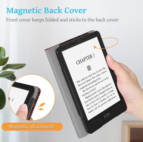 Stand Case for 6.8" Kindle Paperwhite and Kindle Paperwhite Signature Edition - Premium PU Leather Sleeve Cover with Card Slot and Hand Strap
