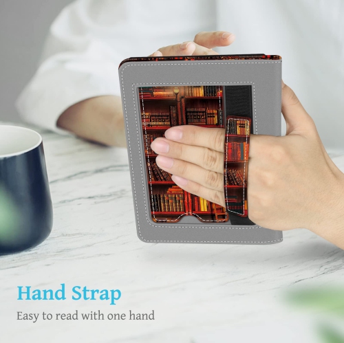 Stand Case for 6.8" Kindle Paperwhite and Kindle Paperwhite Signature Edition - Premium PU Leather Sleeve Cover with Card Slot and Hand Strap