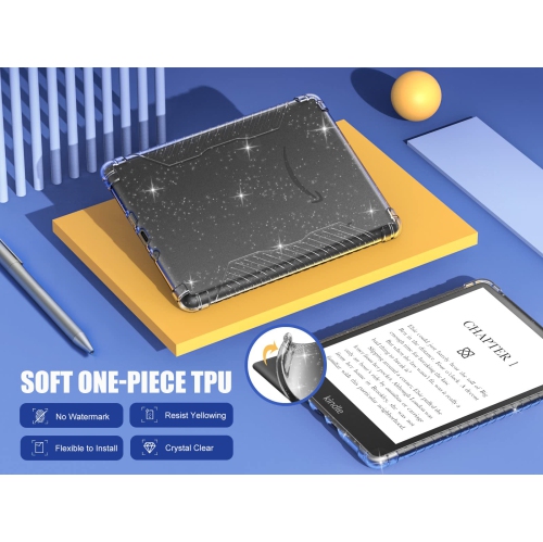 Case for 6.8" Kindle Paperwhite and Kindle Paperwhite Signature Edition, Ultra Clear Soft Flexible Transparent TPU Skin Bumper Back Cover Shell,