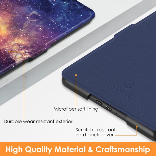 Slimshell Case for 6.8" Kindle Paperwhite and Kindle Paperwhite Signature Edition - Premium Lightweight PU Leather Cover with Auto Sleep/Wake (Galaxy)