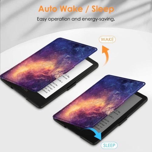 Slimshell Case for 6.8" Kindle Paperwhite and Kindle Paperwhite Signature Edition - Premium Lightweight PU Leather Cover with Auto Sleep/Wake (Galaxy)