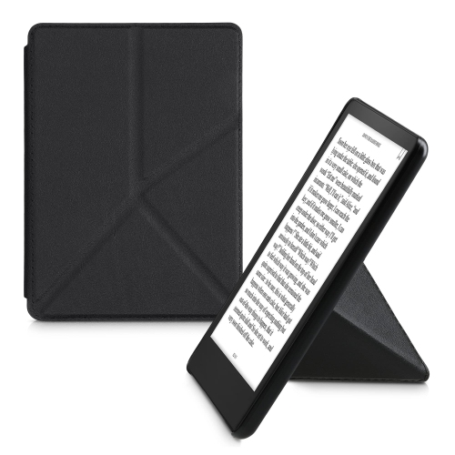 Étui Origami compatible avec le Kindle Paperwhite 11 d'. Génération  2022 – Étui ultramince en cuir pu avec support – Noir