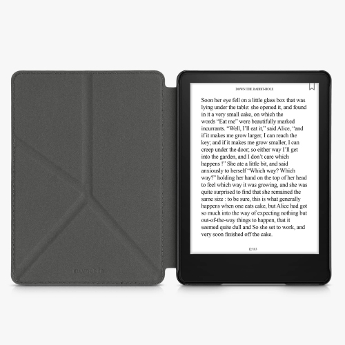 Origami Case Compatible with Amazon Kindle Paperwhite 11. Generation 2022 - Case Ultra Slim Fit PU Leather Cover with Stand - Black