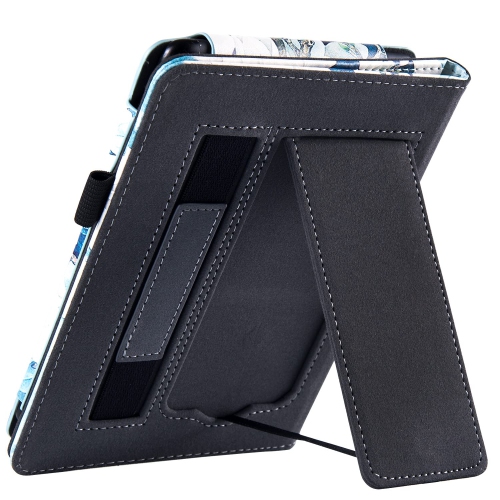 Stand Case for Kindle Paperwhite 11th Generation and Kindle Paperwhite Signature Edition - PU Leather Sleeve Cover with Hand Strap/Auto Sleep/Wake